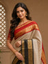 Cream Banarasi Ganga Jamuna Soft Silk Saree with Dual Zari Border