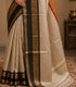 Cream Banarasi Ganga Jamuna Soft Silk Saree with Dual Zari Border