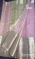 Pink Soft Semi Banarasi Tissue Silk Saree with Floral Zari Border