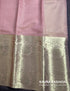 Pink Soft Semi Banarasi Tissue Silk Saree with Floral Zari Border
