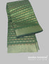Semi Raw Silk Green Handloom Saree with all over Khapa dots and khapa border