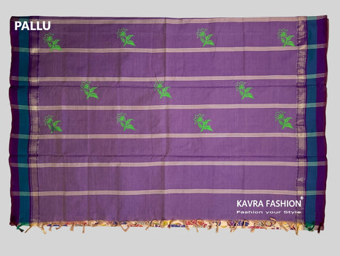 Beige Semi Kanchi Cotton Kalamkari Hand Paint Handloom Saree with Contrast Pallu and Border
