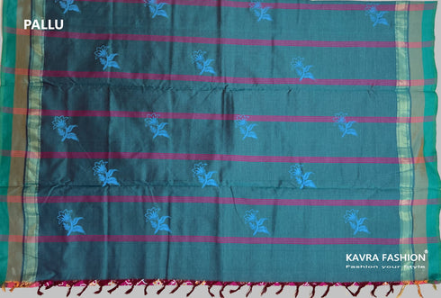 Pink Kanchi Cotton Kalamkari Hand Paint Handloom Saree with Contrast Pallu and Border