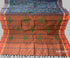 Dark Grey Semi Kanchi Cotton Kalamkari Hand Paint Handloom Saree with Contrast Pallu and Border