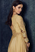 Beige Modal Satin Gown with Dupatta with Zari Work