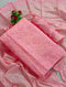 Light Pink Chanderi Silk Salwar Suit with Foil Mirror Work