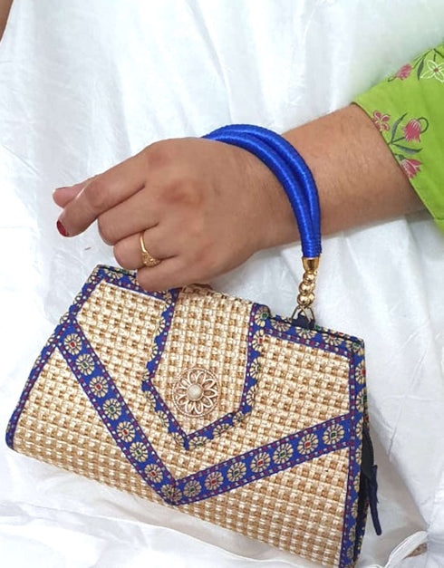 Kavra Handcrafted Woven Jute Handle Bag