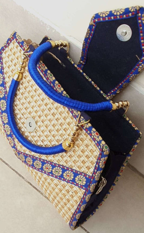 Kavra Handcrafted Woven Jute Handle Bag