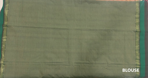 Beige Semi Kanchi Cotton Kalamkari Hand Paint Handloom Saree with Contrast Pallu and Border