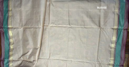 Baked Pink Semi Kanchi Cotton Kalamkari Hand Paint Handloom Saree with Contrast Pallu and Border