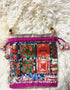 Kavra Handmade Velvet Printed Gota Patti and Beaded Pearls Potli Bag