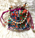 Kavra Handmade Velvet Printed Gota Patti and Beaded Pearls Potli Bag