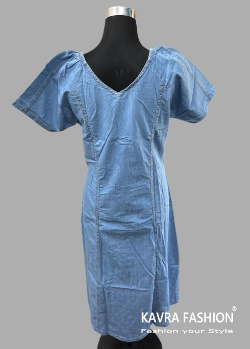 Readymade Blue 100% Denim Knee Length Kurti