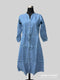 Readymade Blue 100% Denim Knee Length Front Open Flared Kurti