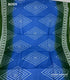 Blue and Green Geometric Print Mulmul Saree