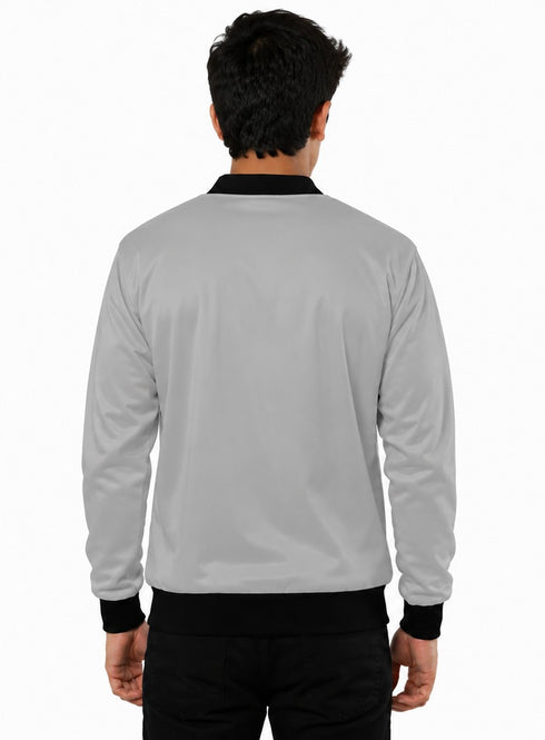 Classic Men's Grey Bomber Jacket