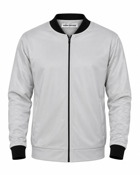 Classic Men's Grey Bomber Jacket