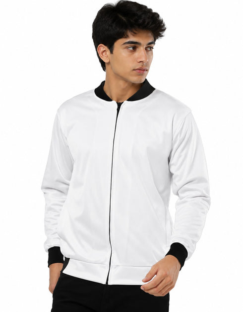 Classic Men's White Bomber Jacket