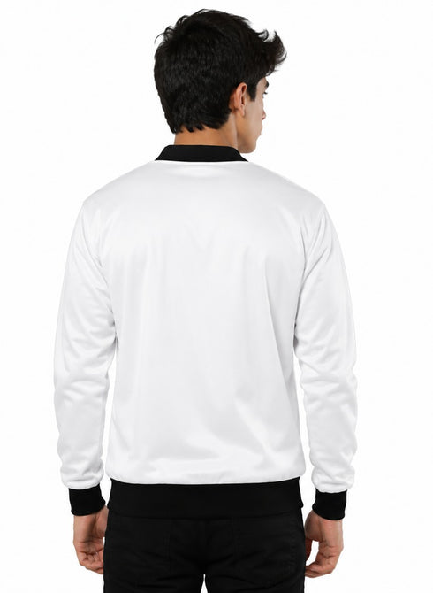 Classic Men's White Bomber Jacket