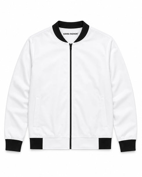Classic Men's White Bomber Jacket