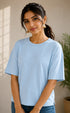 Women's Terry Oversized Plain T-Shirt