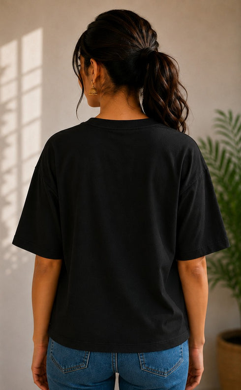 Women's Terry Oversized Plain T-Shirt