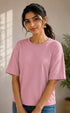 Women's Terry Oversized Plain T-Shirt