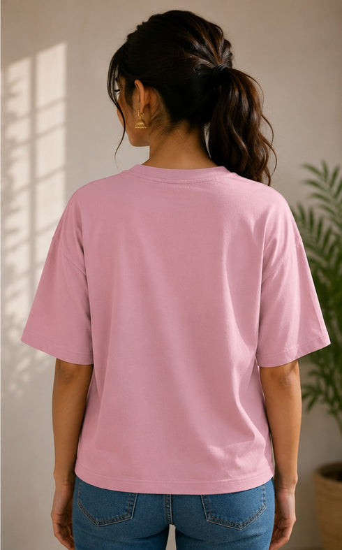 Women's Terry Oversized Plain T-Shirt