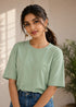 Women's Terry Oversized Plain T-Shirt