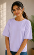 Women's Terry Oversized Plain T-Shirt