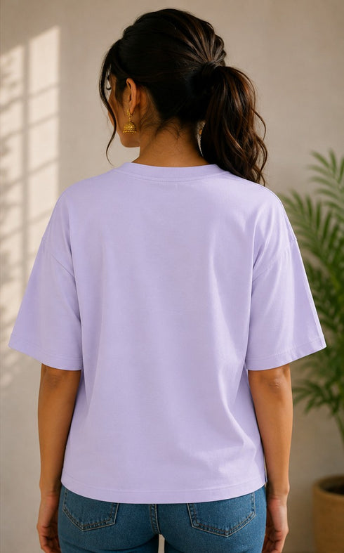 Women's Terry Oversized Plain T-Shirt