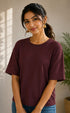 Women's Terry Oversized Plain T-Shirt