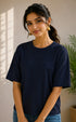 Women's Terry Oversized Plain T-Shirt