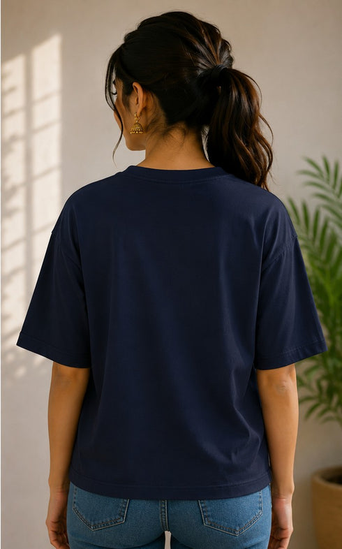 Women's Terry Oversized Plain T-Shirt