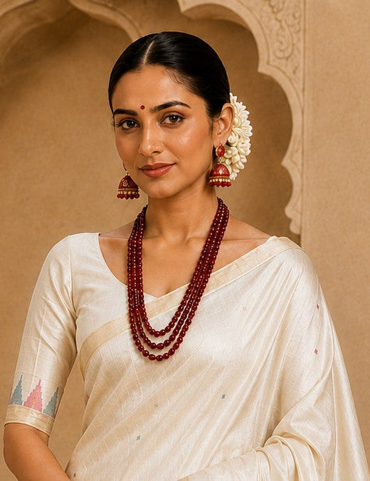 Ahimsa Pure Kosa Silk Saree with Golden Zari Border