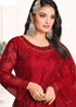 Red Net Designer Anarkali Suit