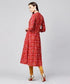 Red Cotton Bandhani Anarkali Kurta