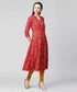 Red Cotton Bandhani Anarkali Kurta