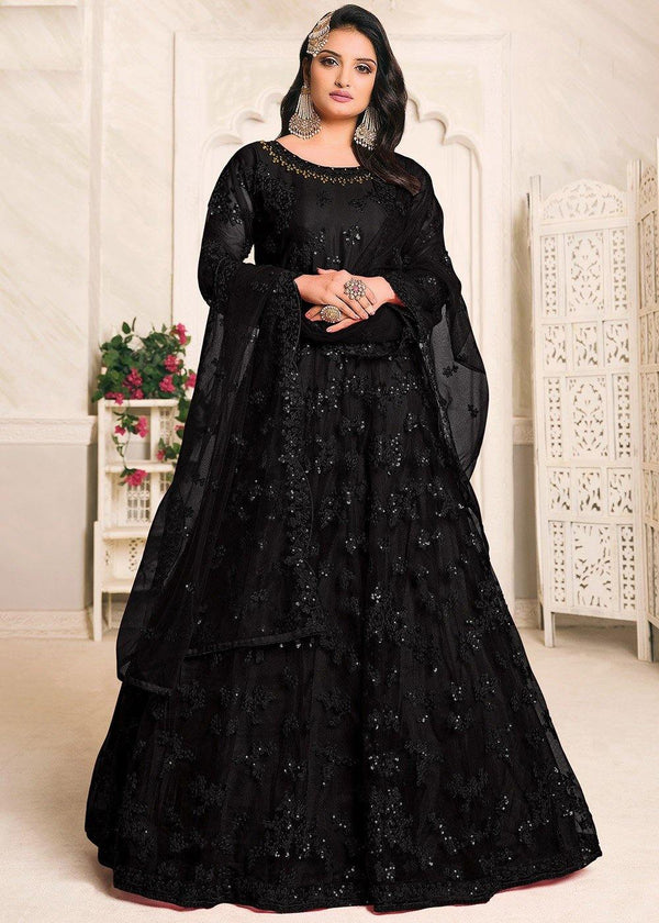 Black Net Designer Anarkali Suit