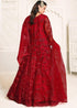 Red Net Designer Anarkali Suit