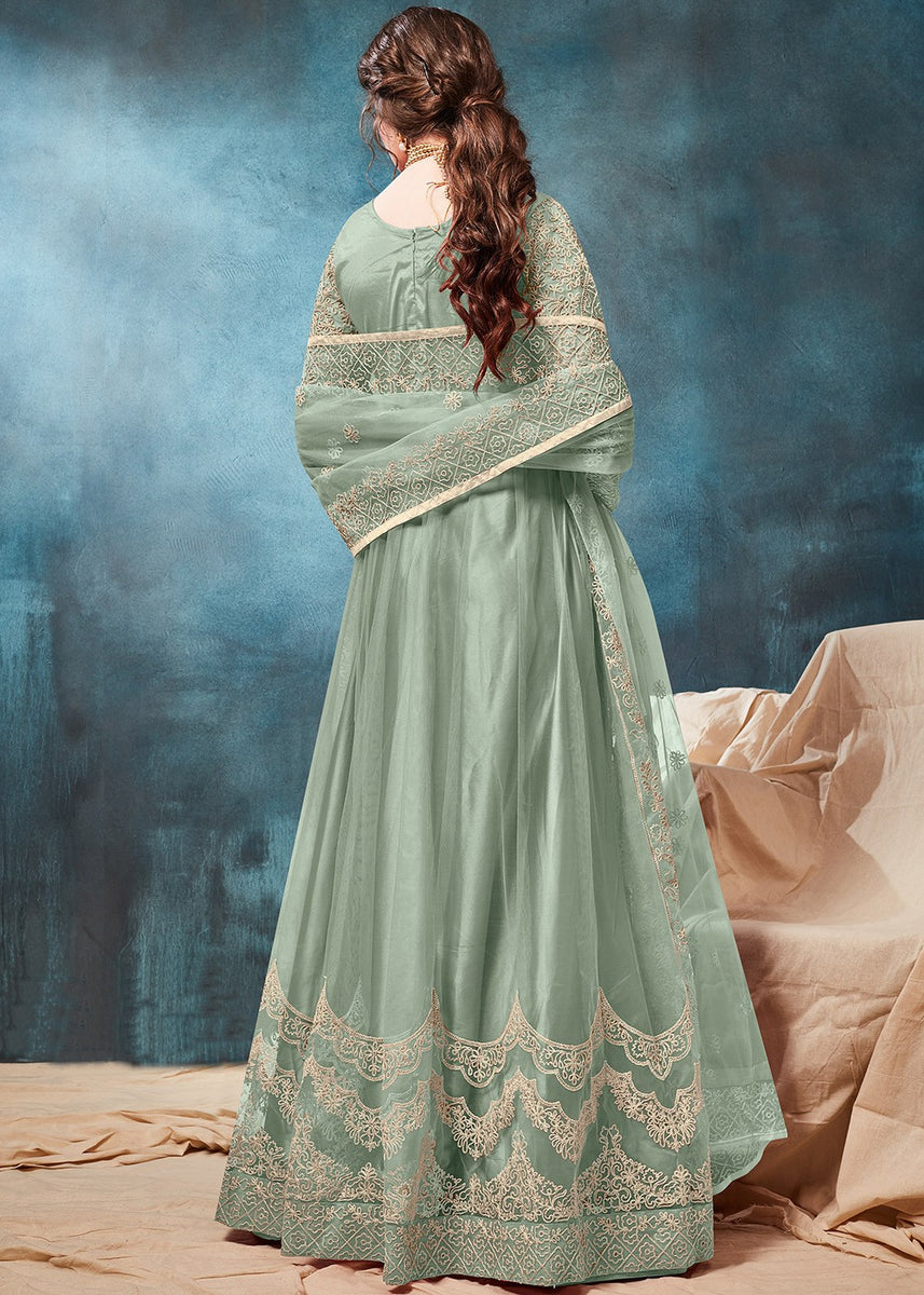 light green anarkali dress Anarkali Dress Green Georgette Dress Cotton Suit Anarkali Dress Design 2019 Green Georgette Floor Length Anarkali