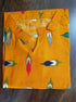 Orange Foil Printed Straight Cut Rayon Kurti